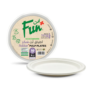 Fun® Sukkar Pulp White Plates Pack of 10